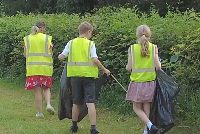 Litter picking in the community Litter picking in the community
